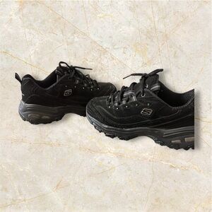 Skechers Black Lace-Up Sneakers